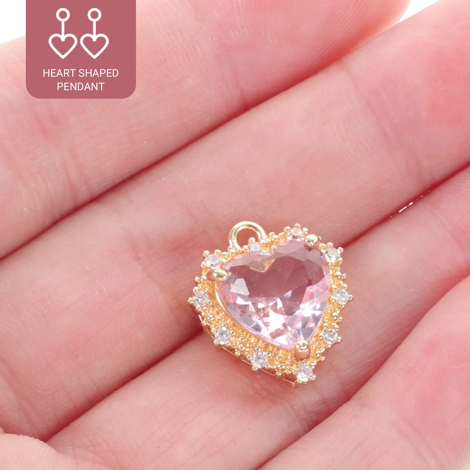 

10Pcs Cute Copper Heart Pendants for DIY Bracelet Necklace Making Handmade Craft Ornament Accessories Gift Decor