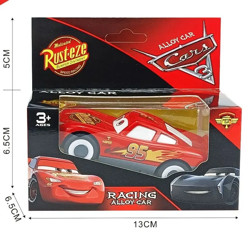 Disney Pixar Cars 3 modellini pressofusi - Lightning McQueen, Jackson Storm, Cruz Ramirez Pull-Back Cars in lega, regalo giocattolo per bambini