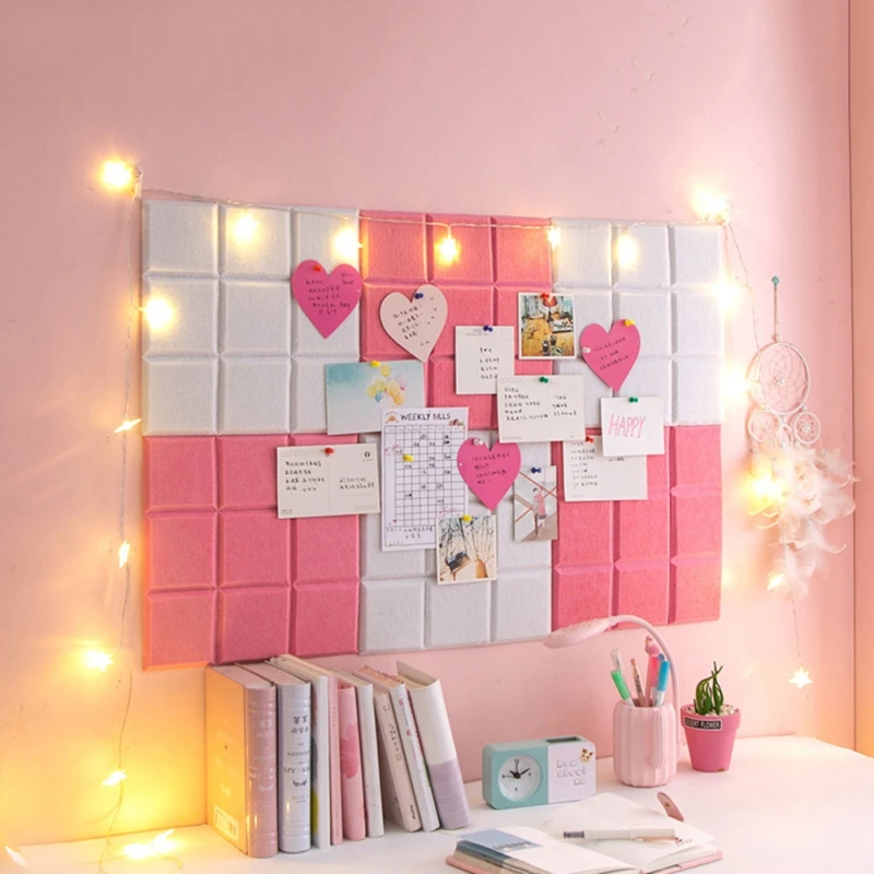 Nine square solid color felt backdrop  DIY Felt Handmade Puzzle Home Wall Decorations Sticker Tape Message Board