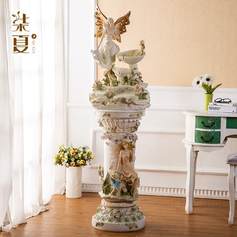 

Flowing water fountain, European-style ornament, living room floor-standing large home decoration, next to the TV cabinet, creat