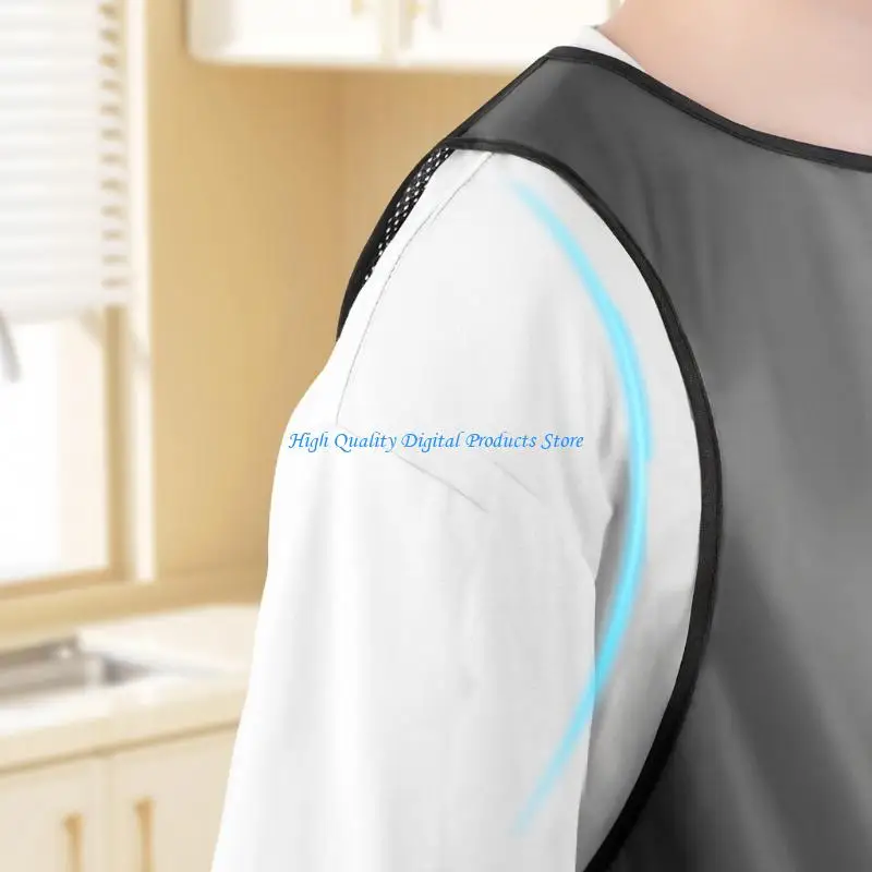 U2JE Front Guard Apron with Coated Waterproof Body and Breathable Back, Long Coverage Protective Apron for Seafood Handling