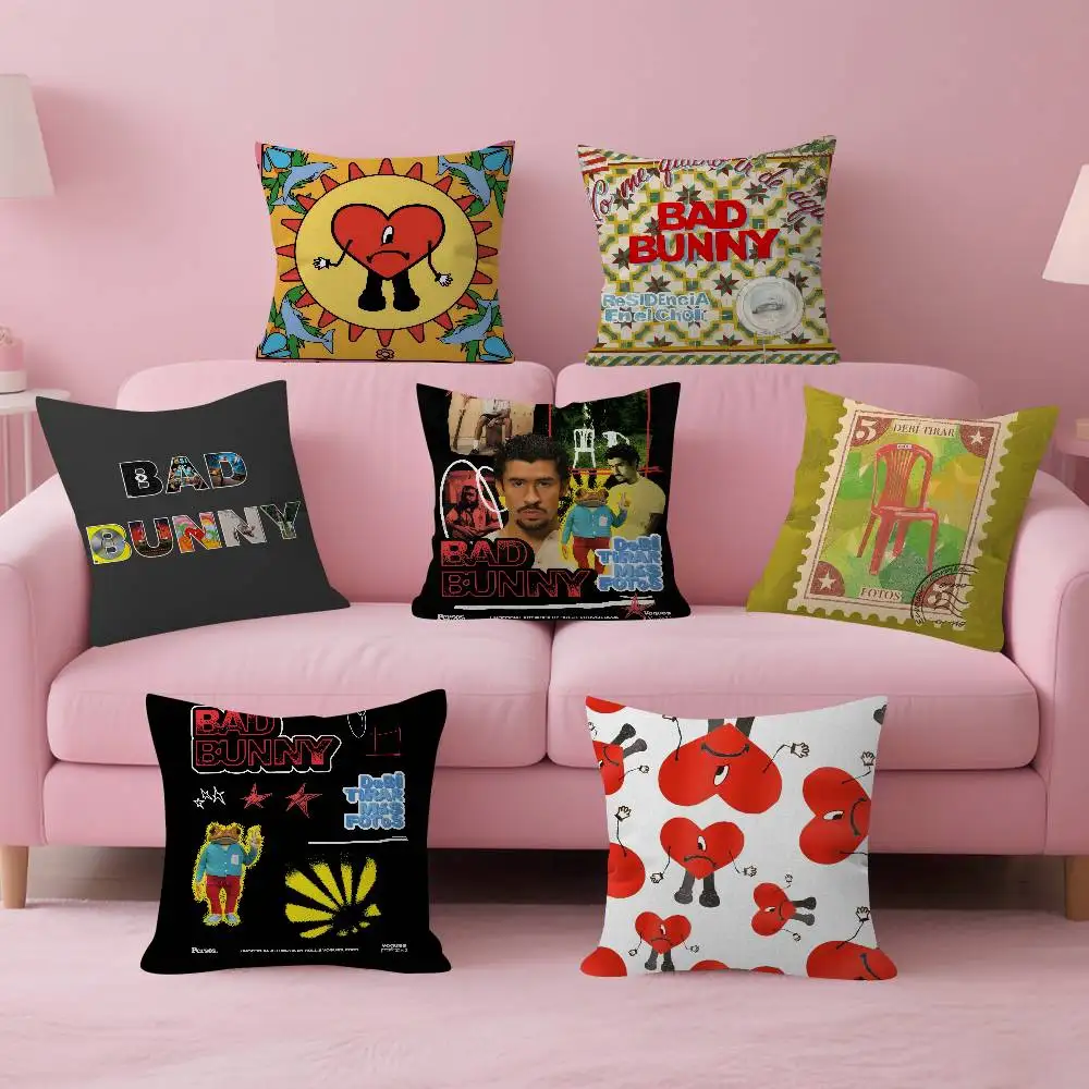 Singer b-Bad album Bunny  Personalized Pillow Cover Kids Bedroom Wild Party Decor Pillowcase kid Birthday shower Gift