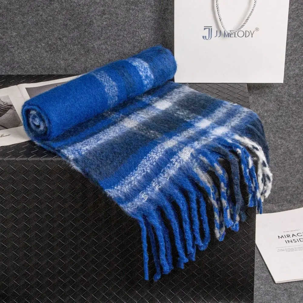 

Шерстяной шарф с бахромой в клетку, кашемировая шаль в тон, зимние кашемировые шарфы, однотонные длинные шерстяные шарфы, осень-зима