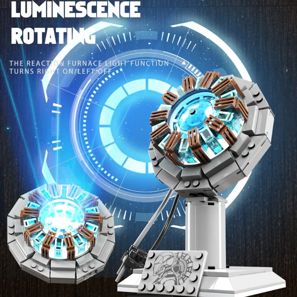 

Super Movie Lron Man Nuclear Reactor Bricks Mk1 Arc Reactor Mark Figure Model Building Blocks Toys Children Birthday Gift