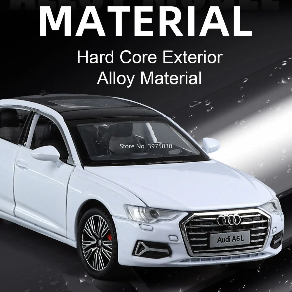 1:32 Alloy AUDI A6L Models Toys Diecasting Cars Wheel Pull Back Vehicles with Light Music Miniature Car for Boys Festival Gifts