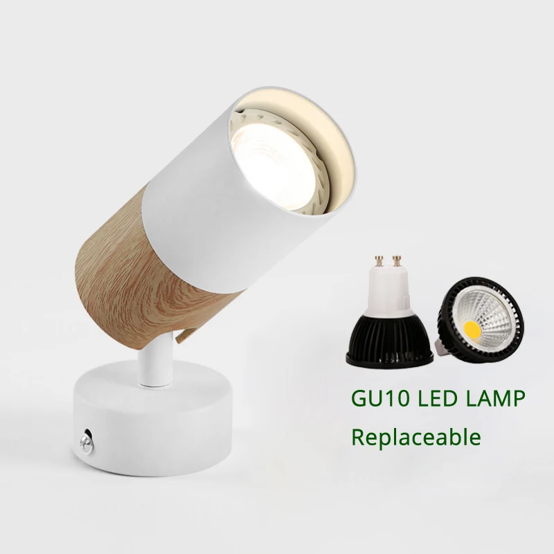 

Adjustable Surface Mounted Ceiling Downlight with 5W GU10 COB LED Bulb Replaceable LED Spot Light 360 Degree Rotating