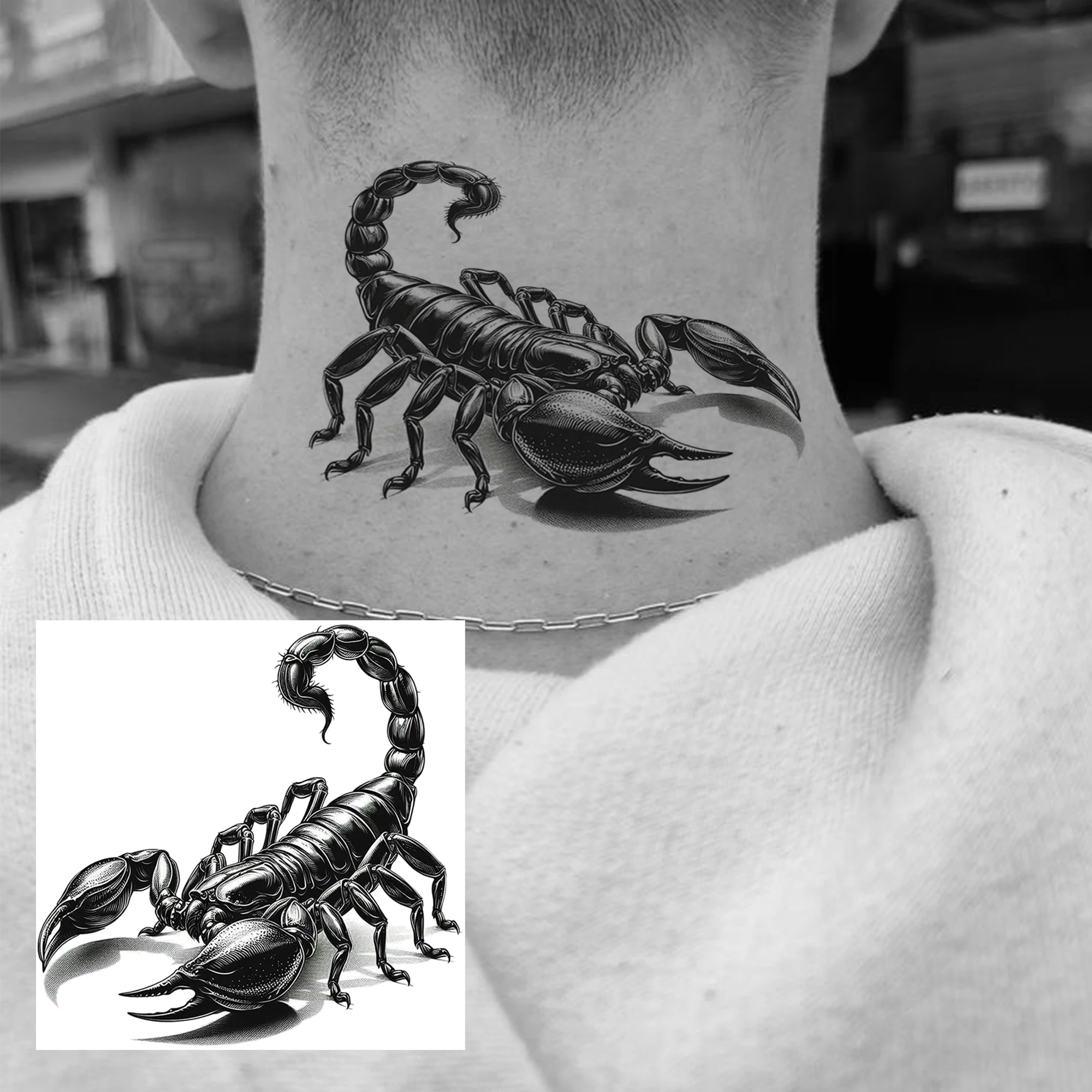 1 Sheet Cat Lion Spider Skeleton Temporary Tattoos Adult Hand Arm Neck , Halloween Fake Tattoo Sticker Realistic Tatoo Last Long