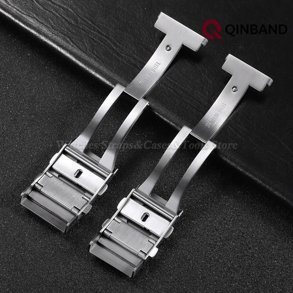 316L Massiver Edelstahl-Uhrenverschluss 14mm 16mm 18mm 20mm 22mm Doppeldruckfaltschließe Erweiterbare Metallschnalle für Seiko – Detail 14
