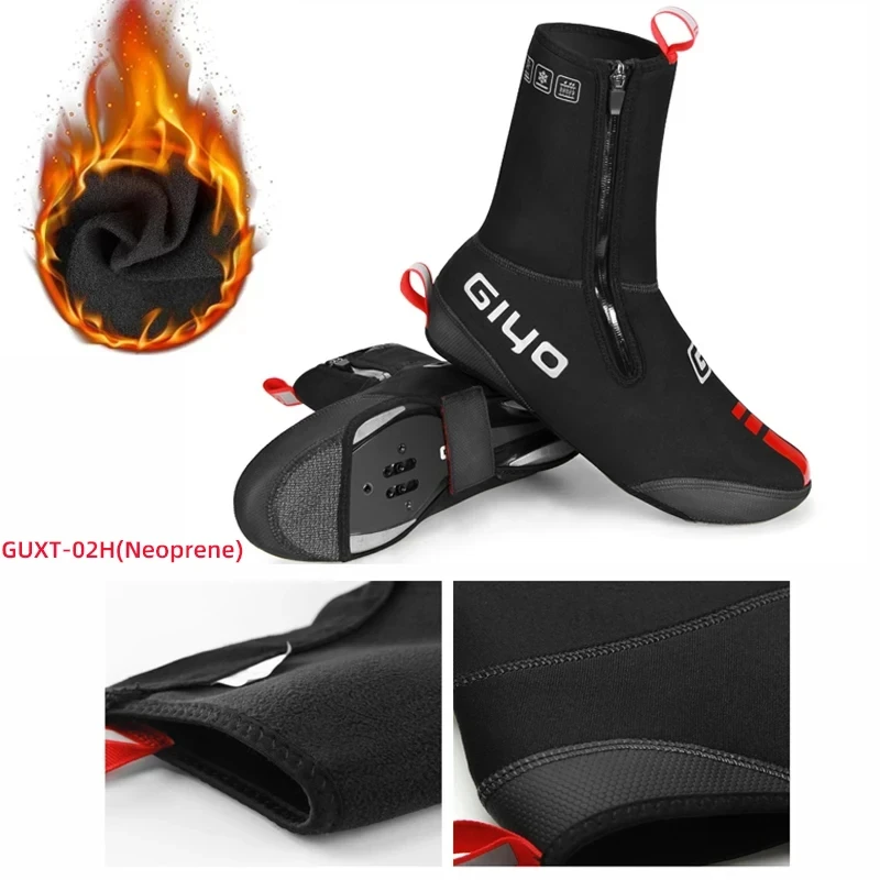 GIYO Bicycle Shoes Covers MTB Road Bike Winter Thicken Warm Thermal Overshoes Waterproof Reflective Cycling Shoe Cover Booties