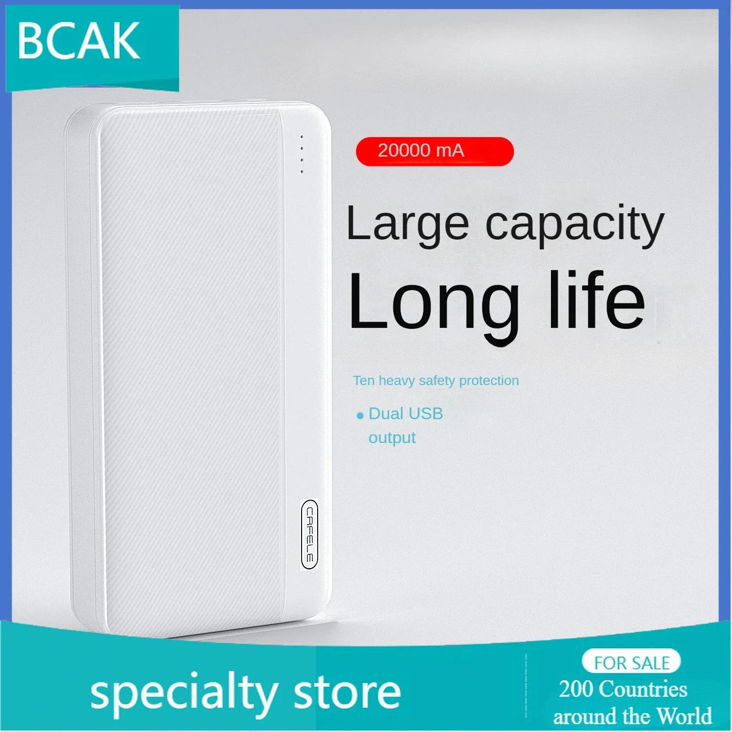 

Large Capacity Universal Power Bank 200000mAh 20000mah Fast Charging Portable for Android Mobile Phone Universal BCAK