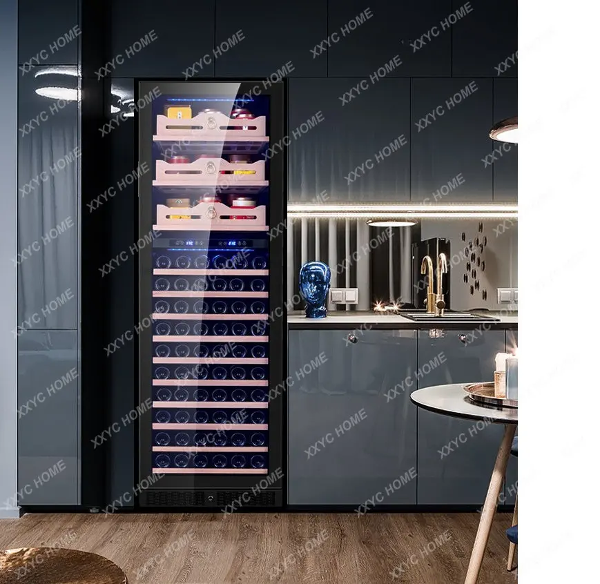 Wine Cabinet Constant Temperature Wine Cooler Air-Cooled Dual-Temperature Embedded Household Small Ice Bar Refrigerated Cabinet