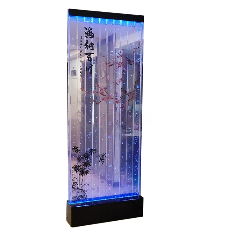 

Smart Water Curtain Wall Flowing Water Subareas Screens Indoor Office Decoration Hallway Acrylic Bubble Wall