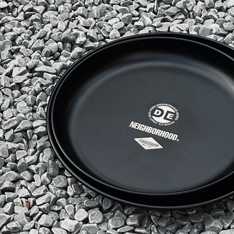 Tide brand NBHD outdoor tactical plate 304 stainless steel portable blackened plate camping tableware camping equipment