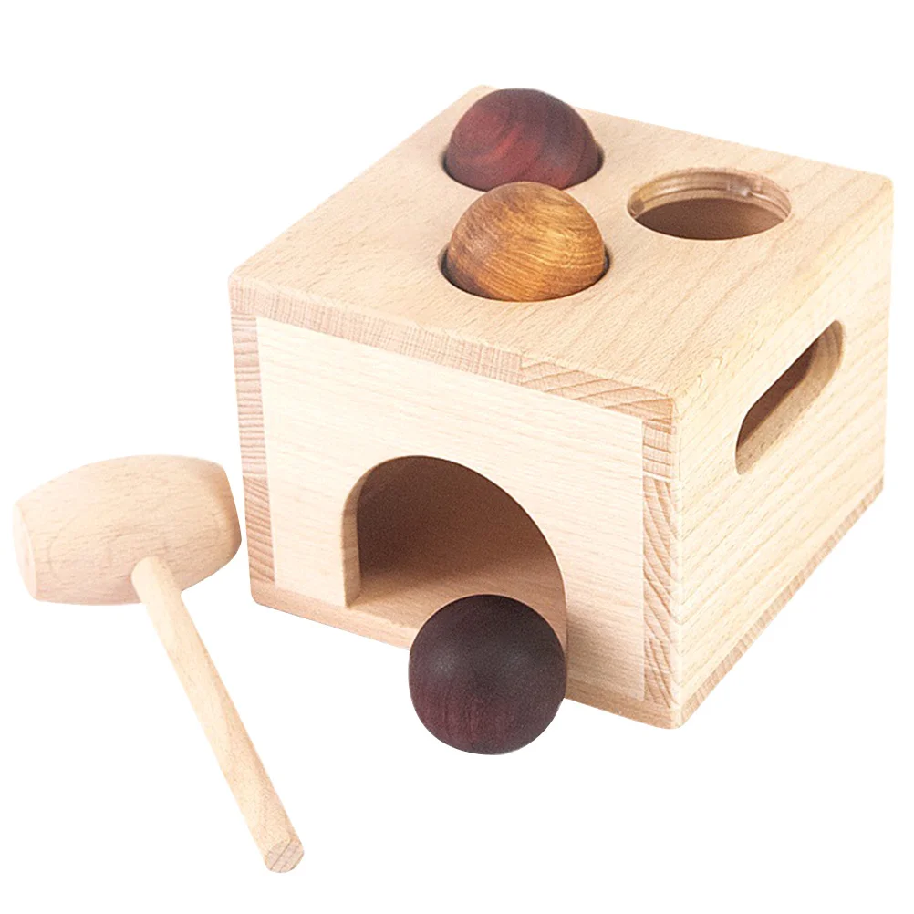 1 Satz 1 Satz pädagogischer Klopf für Kleinkinder von 1–3 Jahren, Hand-Auge-Koordinationsspiel aus Holz, farblich passendes Hammerspielzeug,