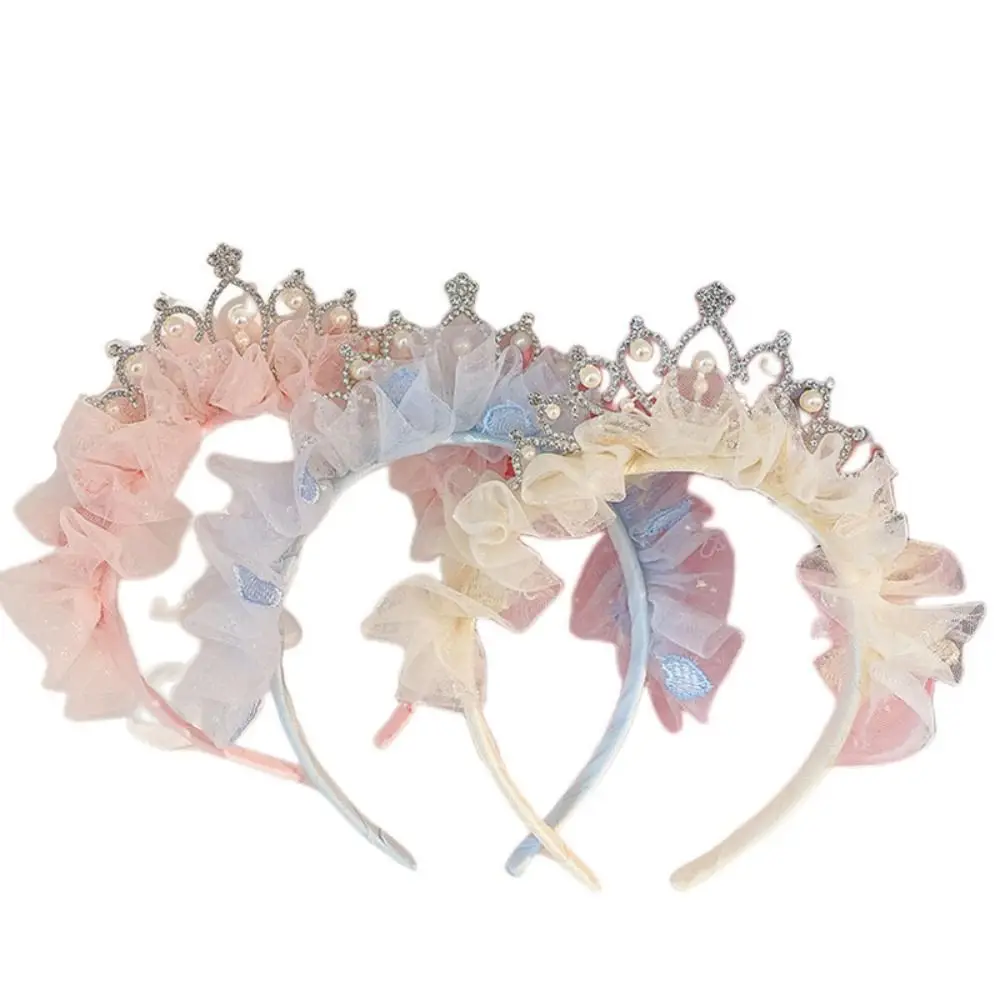 

Birthday Party Princess Hair Band Fashion Crown Rhinestone Bow Knot Flower Hair Hoop Children Hair Accessories