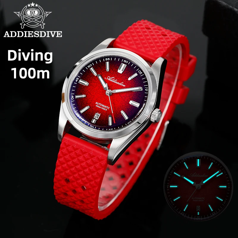 ADDIESDIVE Nuovo Orologio Meccanico Automatico Orologio Da Polso Da Uomo 39mm Vetro A Cupola Luminoso 100m Orologi Impermeabili Da Uomo Minimalista