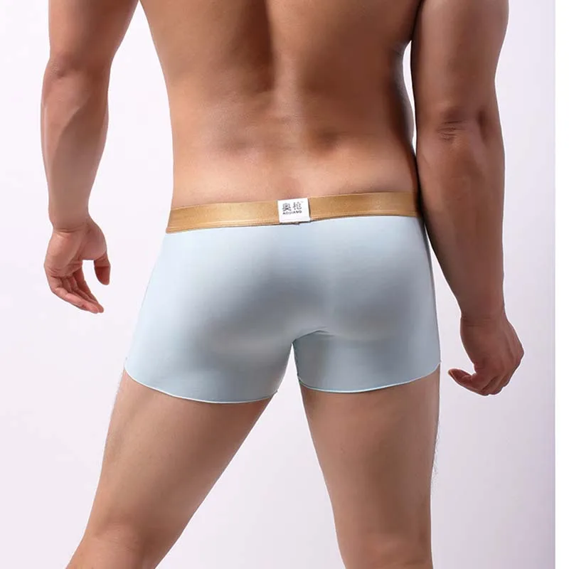 Summer Ice Silk Underwear Men Seamless Transparent Boxer Shorts Ultra Thin Sheer Breathable Panties Sexy Underpants Boxershorts