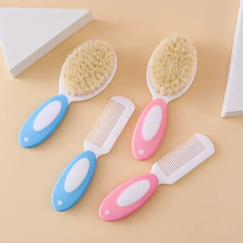 

2PCS Baby Hair Brush Set for Newborn Toddlers Soft Bristles Cradle Cap Brush Gift Baby Care Accessories Infant Bathing Soft Comb