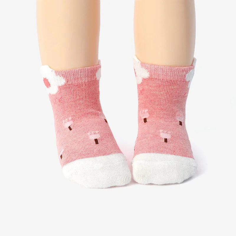6 Paar Mädchensocken mit Cartoon-Blumen-Herz-Muster, rutschfeste Bodensocken für Kinder, Babys, Kleinkinder, ganzjährig – Detail 6