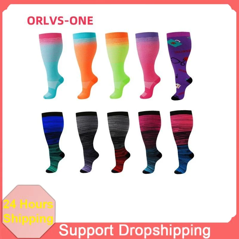 1 Paar Kompressionssocken in Übergröße, Unisex, breite Waden, kniehohe Kompressionssocken, Leggings, Unterstützung für Durchblutung, Krankenschwestern, Socken