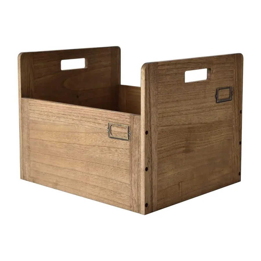 

Vinyl Record Storage Organizer Crate Wooden Storage Organizer Box Hold Up to 80 Record and LP Dark Brown CDHDBR