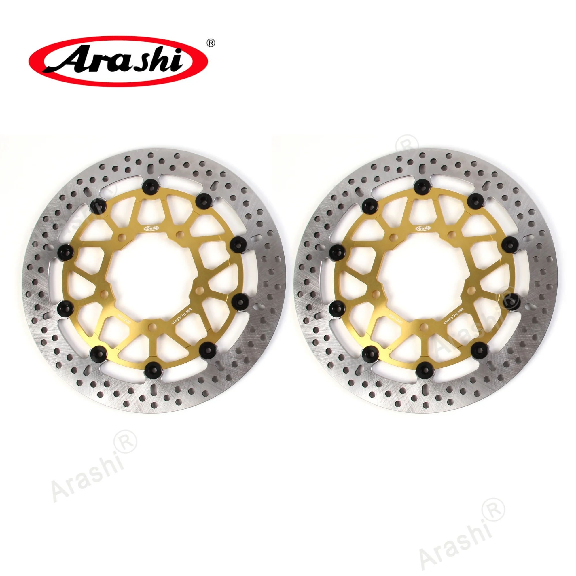 Arashi Front Rotor For Hayabusa GSXR1300 2023 2022 2021 CNC Front Brake Disk Full Floating For GSX1300R 21-23 320mm Gold Color