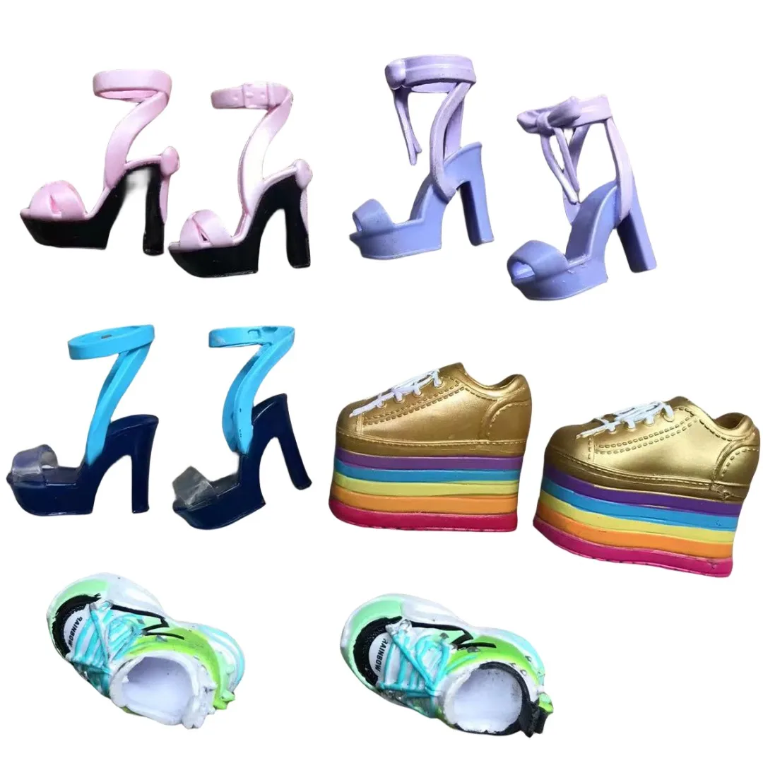 Rainbow Doll Shoes High Heels Sandals Personality Doll Boots 1/6 Doll Decors Original Hands Eyes Balls Accessories