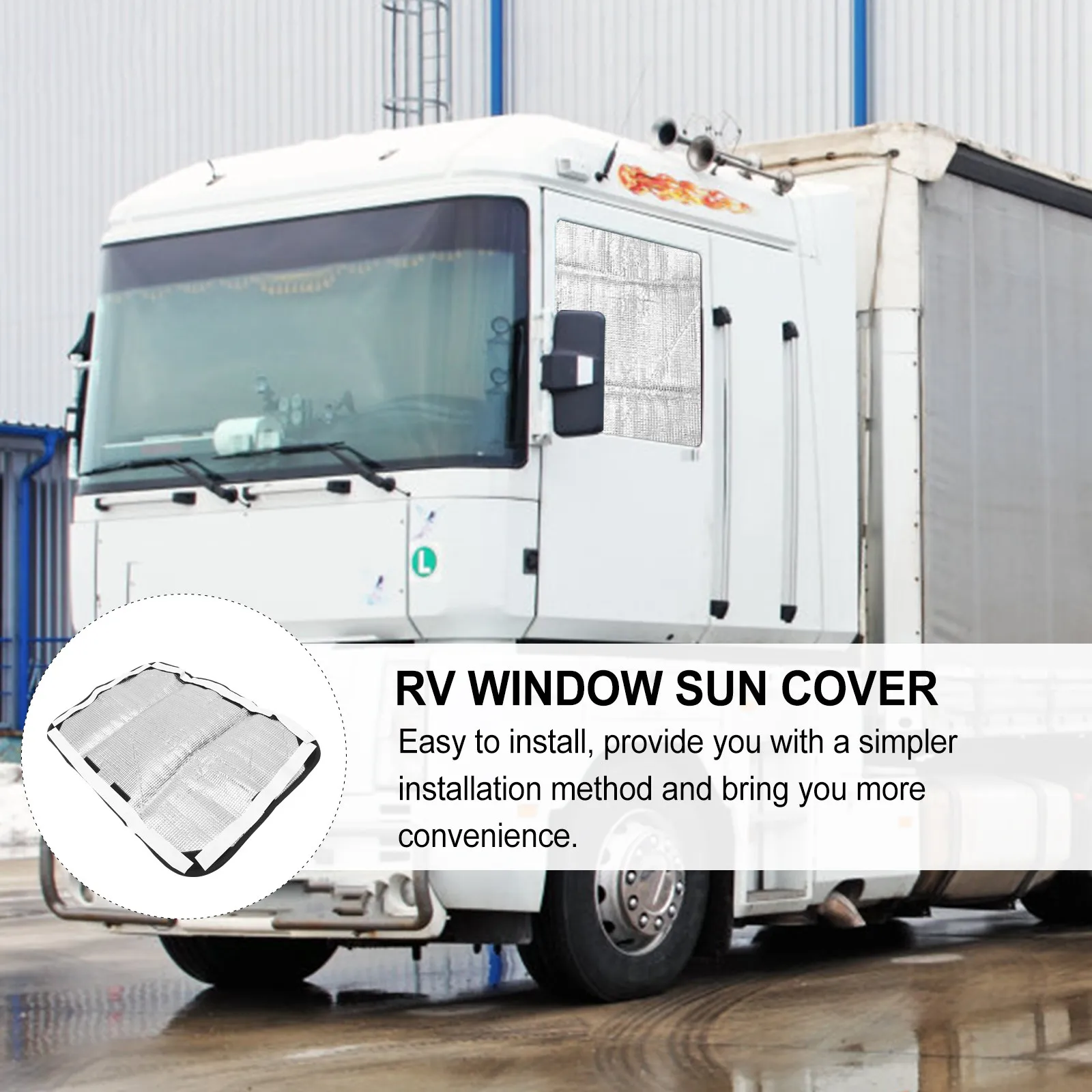 

2Pcs Rv Door Window Sunshade Cover Easy Install Removable Rv Window Shade for Camper Motorhome Side Windows Windshield Sun
