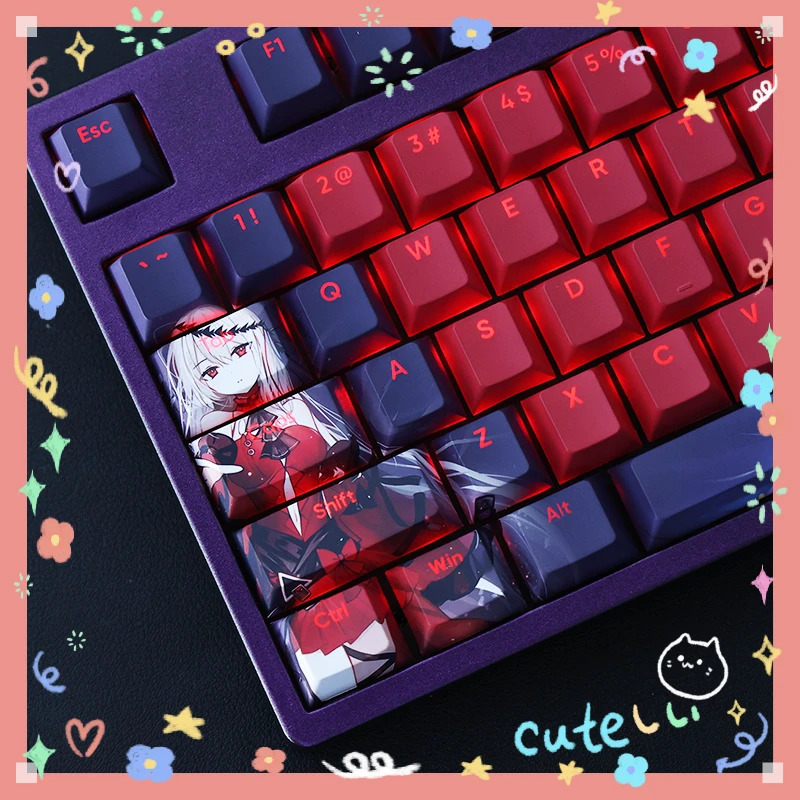 

108 Keys/Set Arknights Skadi Keycaps Anime Custom Keycap PBT Sublimation Cherry Profile for MX Switch Mechanical Keyboard DIY