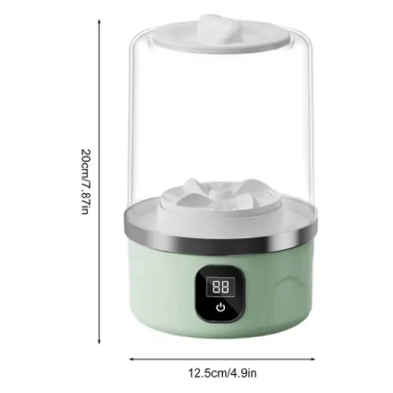 A74E-For Underwear Washing Machine For Baby Clothes Cleaning Rechargeable Laundry Washer Appliance For Towels Green