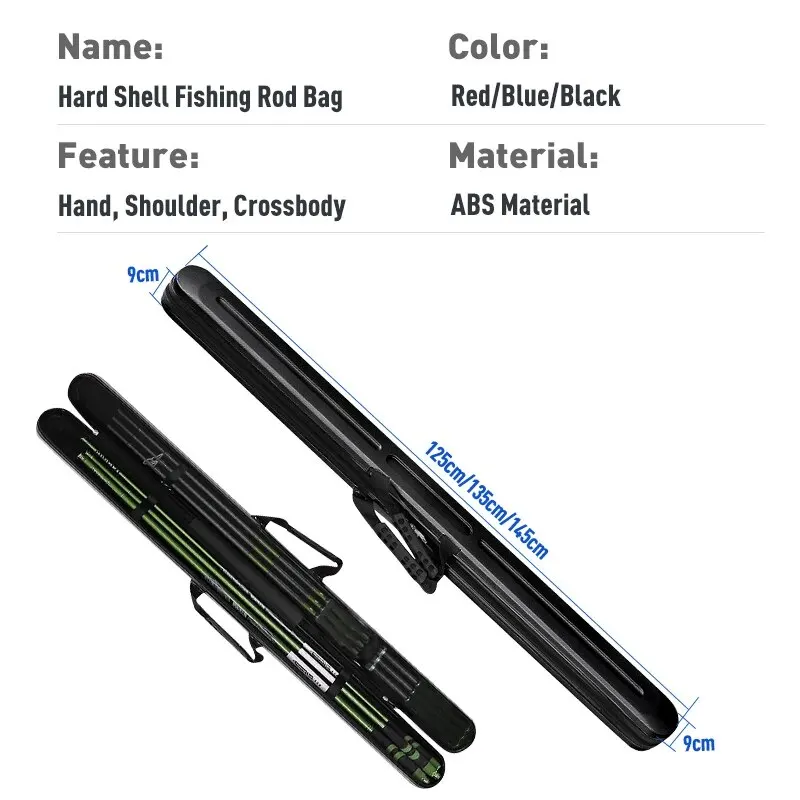 Portable ABS Fishing Rod Bag Fishing Auxiliary Bag 145cm*9CM*9CM Hard Case Rod Cover Fishing Hard Bags