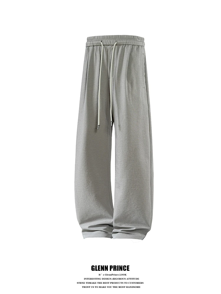 

GPstudio Trendy Straight Leg Casual Pants Men's Youth Large Size Loose Long Trousers Pure Color Commute Faion Brand