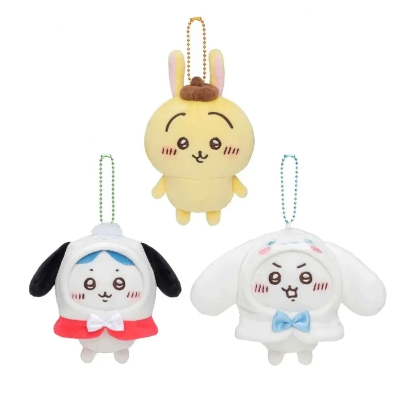 

Anime Kawaii Chikawa Cos Cinnamoroll Pachacco Plush Doll Bag Pendant Hachiware Pudding Usagi Cartoon Keychain Decoration Gift