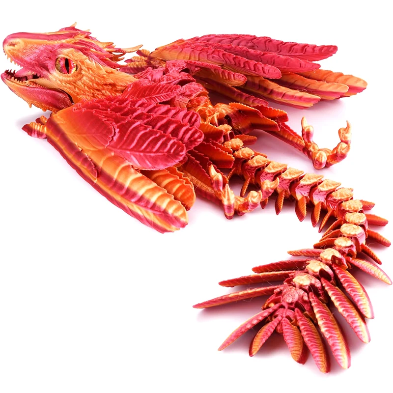 1pcs Feathered Wyvern Dragon Model 3D Printed Dragon Articulated Dragon Fidget Dragon 3D Printed Toys Desktop Pet Children Toys