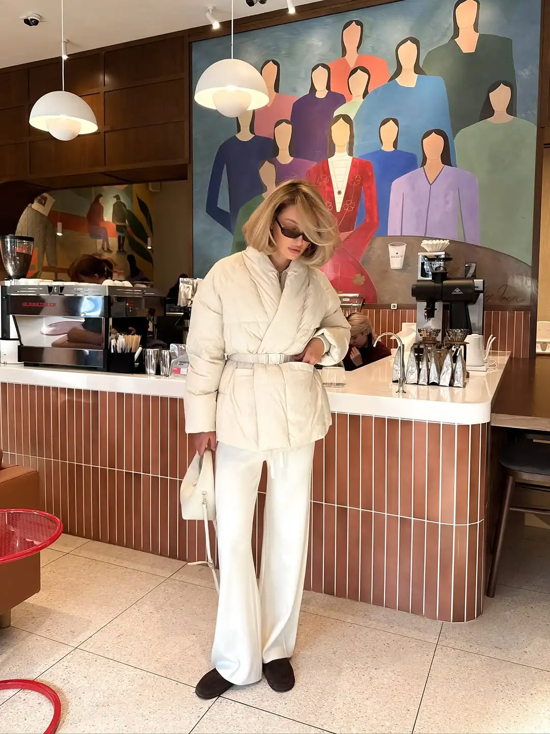 Lapel Lace Up Cotton Coat Lady Chic Solid V-neck Full Sleeve Pocket Loose Jacket Women Casual Winter Daily Commute Street Coats