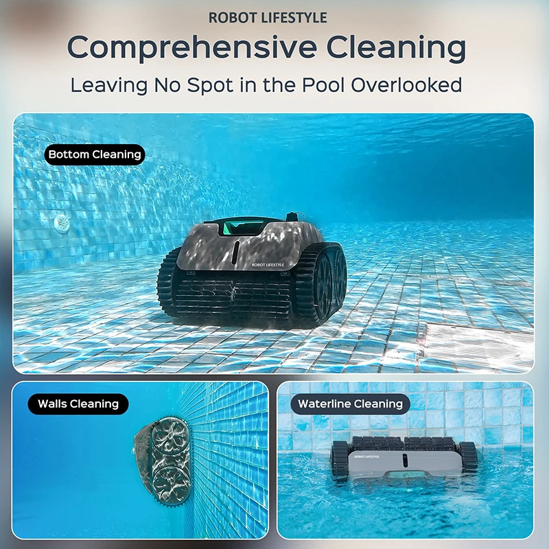 Robot Vacuum Cleaner for Pool C1PRO Rechargeable Wireless Swimming Pools Cleaner Automatic Walls and Background Cleaning 150Mins