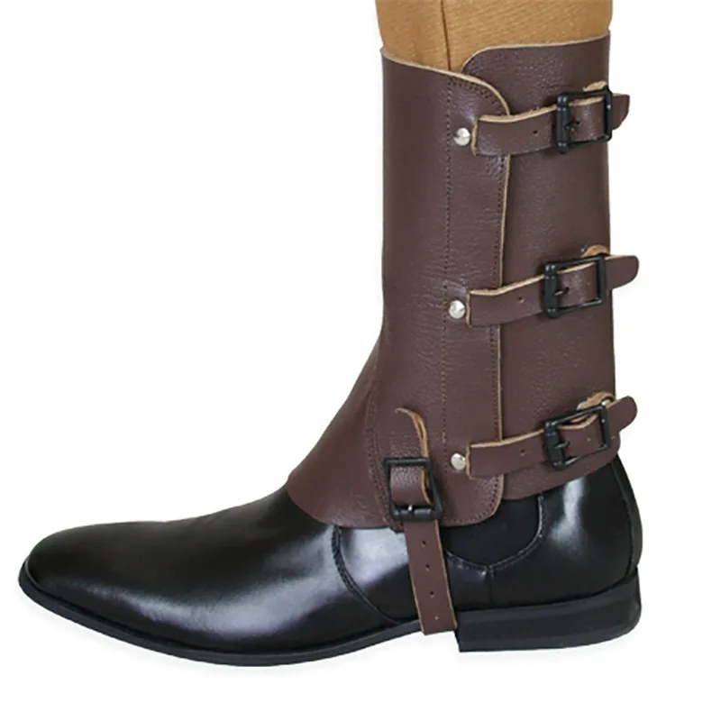 

Medieval Steampunk Style Pu Leather Leg Armor Boot Covers Retro Shoe Boot Covers Half Leg Armor Knight Cosplay Accessories