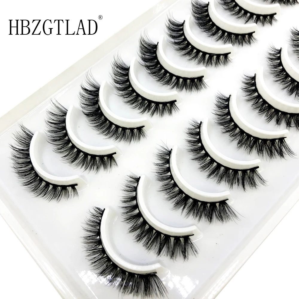 2022 New 10 Pairs 3D Faux Mink Lashes Fluffy Soft Wispy Volume Natural long False Eyelashes Reusable Eyelashs Makeup