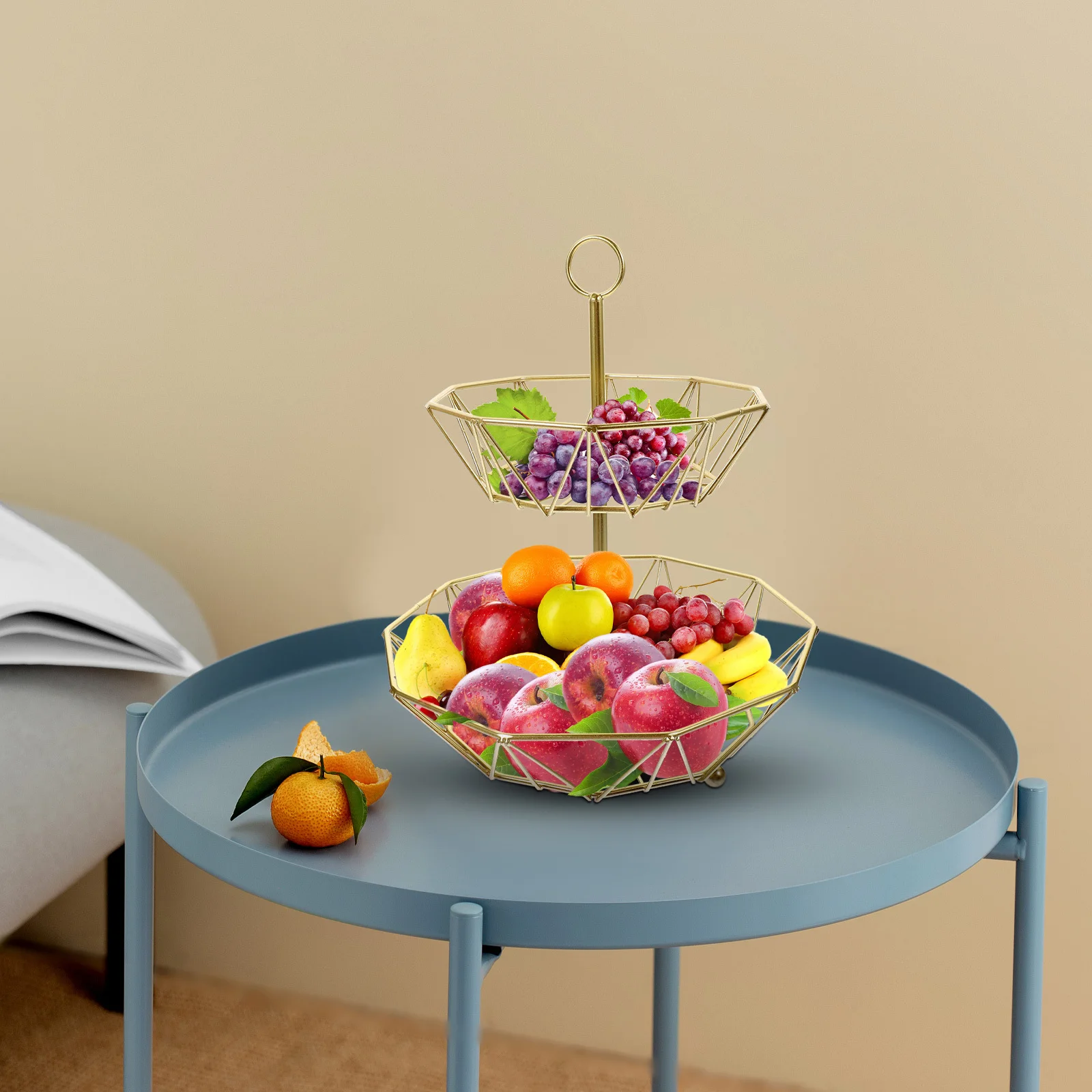 

Multi-Function Tiered Fruits Basket Desktop Snack Tray Party Serving Stand Kitchen Fruit Storage Basket Party Snacks Tray
