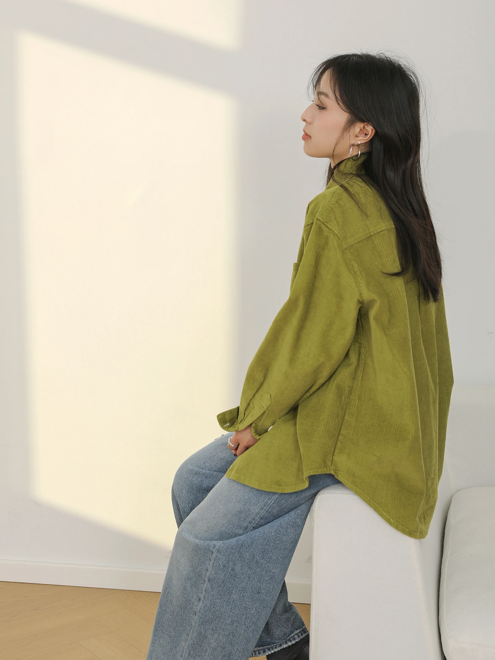 

Spring 2026 Sanmu Social Club Retro Hong Kong Sle Loose Fit Long Sve Cotton Flannel irt Women's Comfortable Breathable...