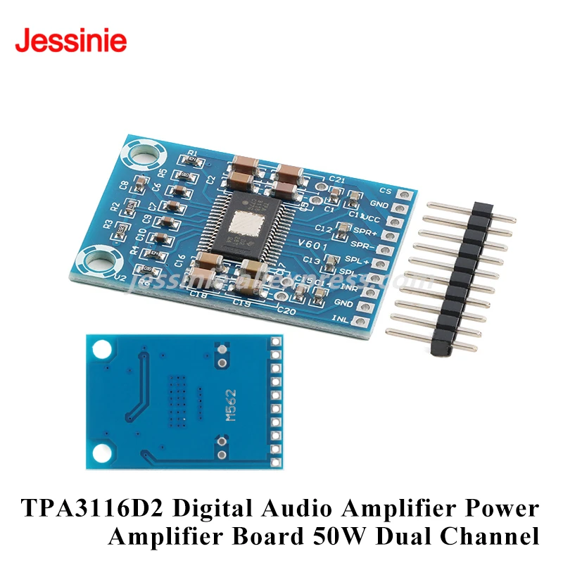 10pcs/1pc TPA3116D2 Digital Audio Amplifier Class D Power Amplifier Board Module 50W Dual Channel Stereo 12-24V XH-M562
