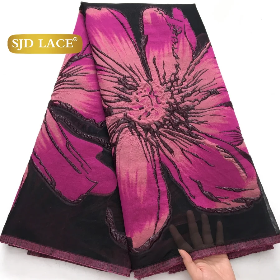 

SJD LACE African Jacquard Bridal Lace Fabrics Nigerian Brocade 2025 Latest French Gild Lace Fabric For Women Party Dresses 4387