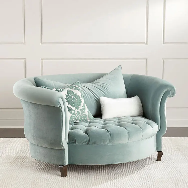 Furniture, American high-end living room button-and-rivet sofa