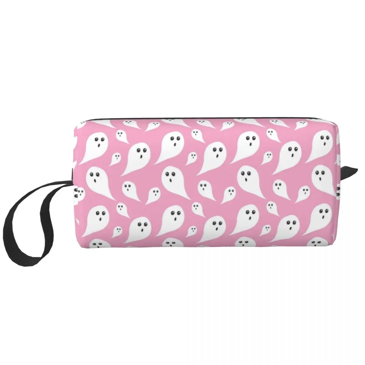 Pink Ghosts Makeup Bag Pouch Cosmetic Bag for Men Women Halloween Toiletry Bag Accessories Organizer