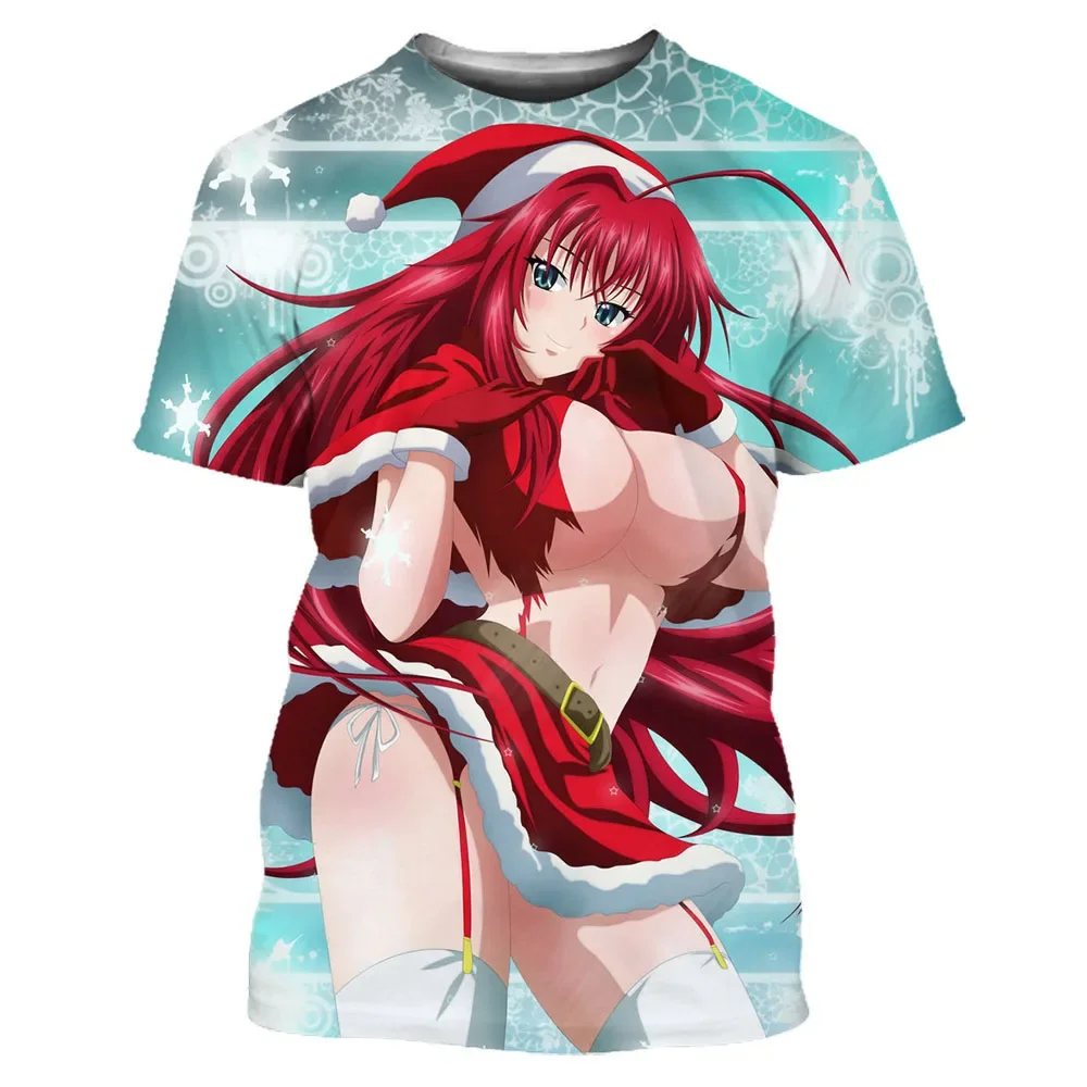 High School DxD 3D Printing Sexy Anime Cartoon T-shirt Street Clothing Summer Casual Relaxed Comfortable Breathable Fashion Top