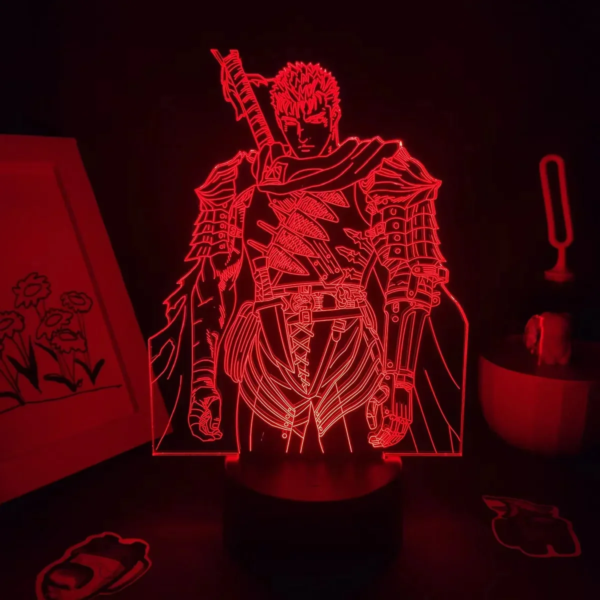 16 Colors 3D Lamps Anime Berserk Guts LED Action Figure Night Lights Gift for Friend Bedroom Manga Coffee Table Desk Decoration