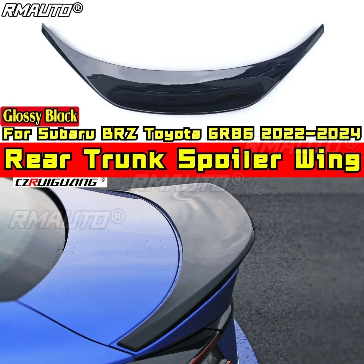 BRZ GR86 Rear Trunk Spoiler Matte Black Sport Style Rear Wing Spoiler For Subaru BRZ Toyota GR86 2022-2024 Car Accessories