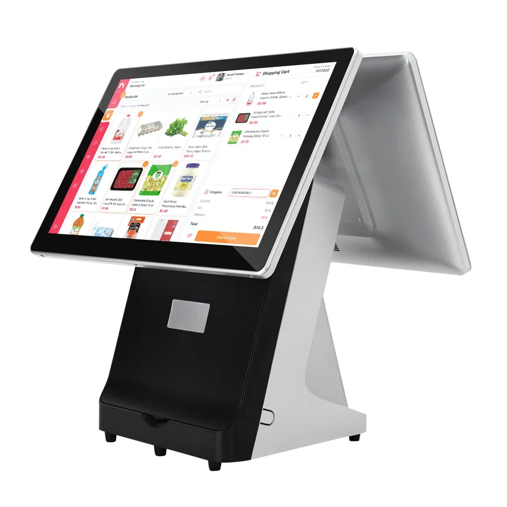 15.6inch+15.6inch Pos All In One Touch Screen POS Terminal PC Desktop Computer