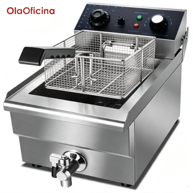 10L Single Tank Electric Deep Fryer 3200W 220V Adjustable Thermostat Commercial Kitchen Equipment for Small Cafe Restaurant