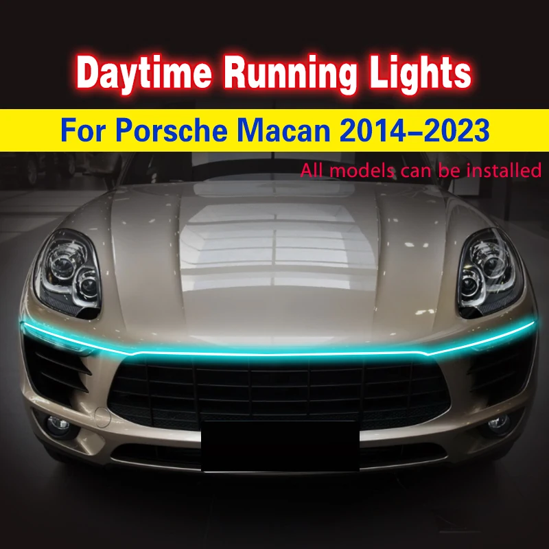 1PCS LED Fog Lamp Daytime Running Lights Car DRL For Porsche Macan 2014-2023 Waterproof Car Decorative Atmosphere Lamps DRL 12V